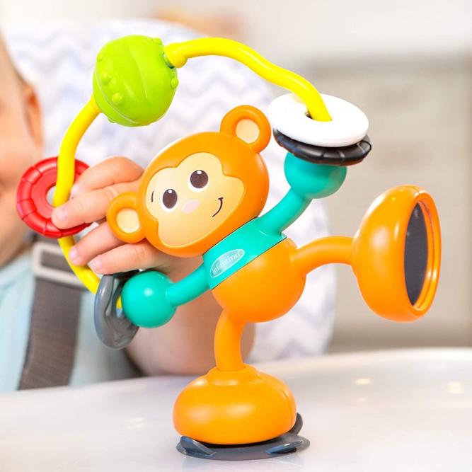 Brinquedo Interativo Com Chocalho E Base C/ Sucção - Infantino MACACO  3281