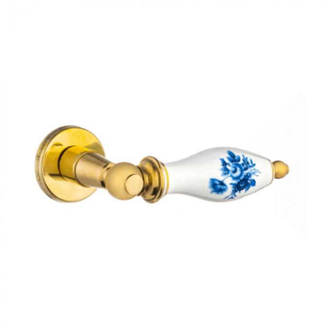 Macaneta Porcelana Alav Dourada Flora Azul 023-6-Lp + 053-Ny-Lp Sst   