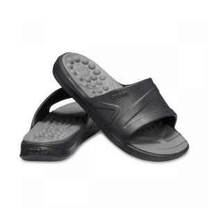 Sandalia Crocs Reviva Slide 205546 Masculino 40 PRETO/CINZA BLACK/SLATE GRE