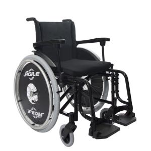 (F)Cadeira Rodas Agile Pneu Antifuro Aluminio Jaguaribe 44 AZUL METALICO 